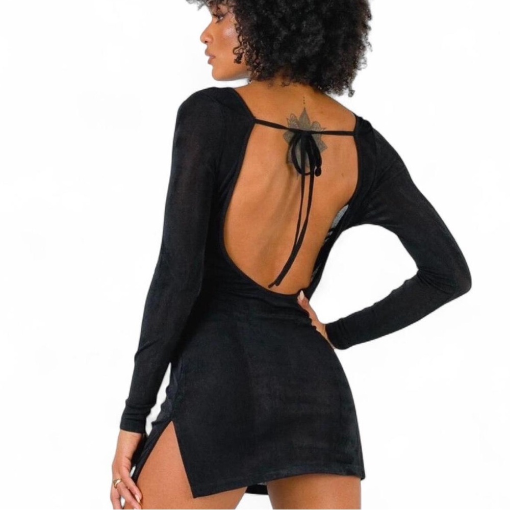 Lioness Black Open-Back Dress